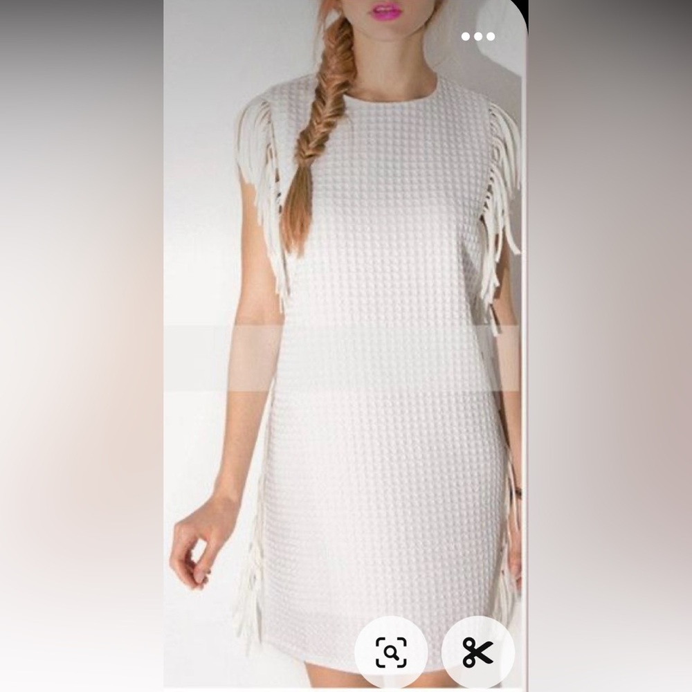 ENGLISH FACTORY NWT fringe white sheath dress